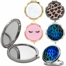 2 Pc Magnifying Make Up Mirror Dual Sided Round Compact Handheld Makeup ... - $22.99