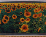 23.5&quot; X 44&quot; Panel Field of Sunflowers Floral Harvest Cotton Fabric Panel... - £8.73 GBP