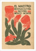 CACTUS PRINT: El Maestro Mexican Art Culture Poster Art - £5.16 GBP+