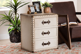 Roze White Canvas 3-Drawer End Table - $243.00