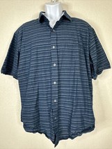 Charleston Threads Men Size XXL Blue Striped Button Up Shirt Short Sleeve - £8.91 GBP