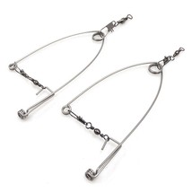 10pcs Automatic Fishing Hook Trigger Stainless Steel Spring Fishhook Bait Catch  - £37.37 GBP