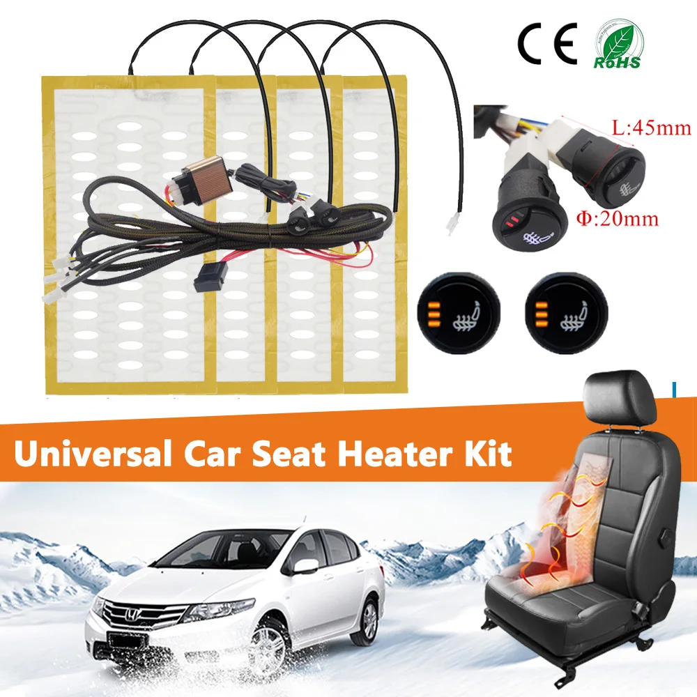 NEW Universal 12V Built-in Car Seat Heater Kit Fit 2 Seats Alloy Wire Fast - £23.96 GBP+