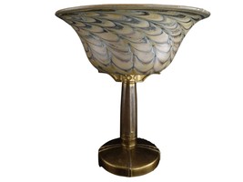 Bronze Dore Art Glass Footed Centerpiece - $467.78