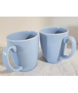 Set of 2 Corelle Stoneware Coordinates Coffee Mugs Light Blue 12 OZ China - £8.63 GBP