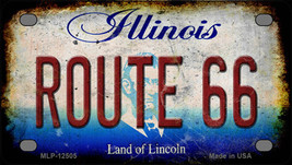 Route 66 Illinois Rusty Novelty Mini Metal License Plate Tag - £11.76 GBP