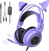 SOMIC G951S Purple Stereo Gaming Headset with Mic for PS4, PS5, Xbox One, PC, - £41.55 GBP