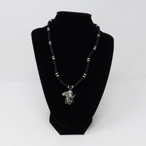 Black White &amp; Red Beaded Necklace With Pirate Pendant - New - £10.43 GBP