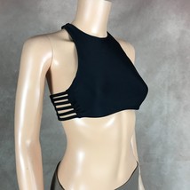 HOLLISTER Black Strappy Side Halter Bikini Top Size Medium - £7.28 GBP