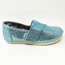 Toms Classics Turquoise Glitter Tiny Toddler Slip On Casual Canvas Flat ... - $474.03 MXN
