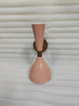 Baby Pink Sconce Ludo Wall Sconce in Brass and Blush Enamel, Handmade Lamp Light - £69.71 GBP+