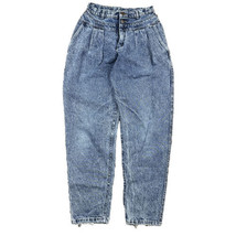 Vintage Lee Pleated High Waist Mom Faded Blue Denim Jeans Tapered Leg Ba... - £29.57 GBP