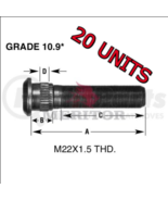 ( 20 ) Meritor 09001989 - Wheel Stud,  RH Thread, Serrated, 0.87&quot;,  M22 ... - $738.56 MXN