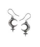 Alchemy Gothic E469 - Lilith Earrings Droppers Crescent Moon Mythology - $49.03 CAD