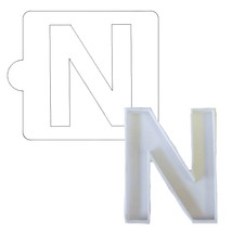 N Letter Alphabet Stencil And Cookie Cutter Set USA Made LSC107N - £3.95 GBP
