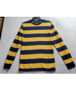 Polo Ralph Lauren Sleepwear Shirt Mens Medium Yellow Navy Striped Crew N... - $27.69 CAD