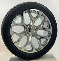 Chevy 22&quot; Chrome Snowflake Replica Wheels Rims Bridgestone Tires Silverado Tahoe - £2,303.55 GBP