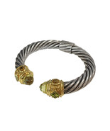 David Yurman Peridot Citrine Quartz Silver 18 Karat Yellow Gold Cable Br... - $2,550.00