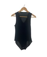 Glassons Women&#39;s Black V-Neck Sleek Bodysuit Semi-Sheer Night Out Size M... - $9.90
