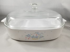 Corning Ware Blue Country Cornflower Ribbon Basket A-10-B Dish with Dome Lid - £17.96 GBP