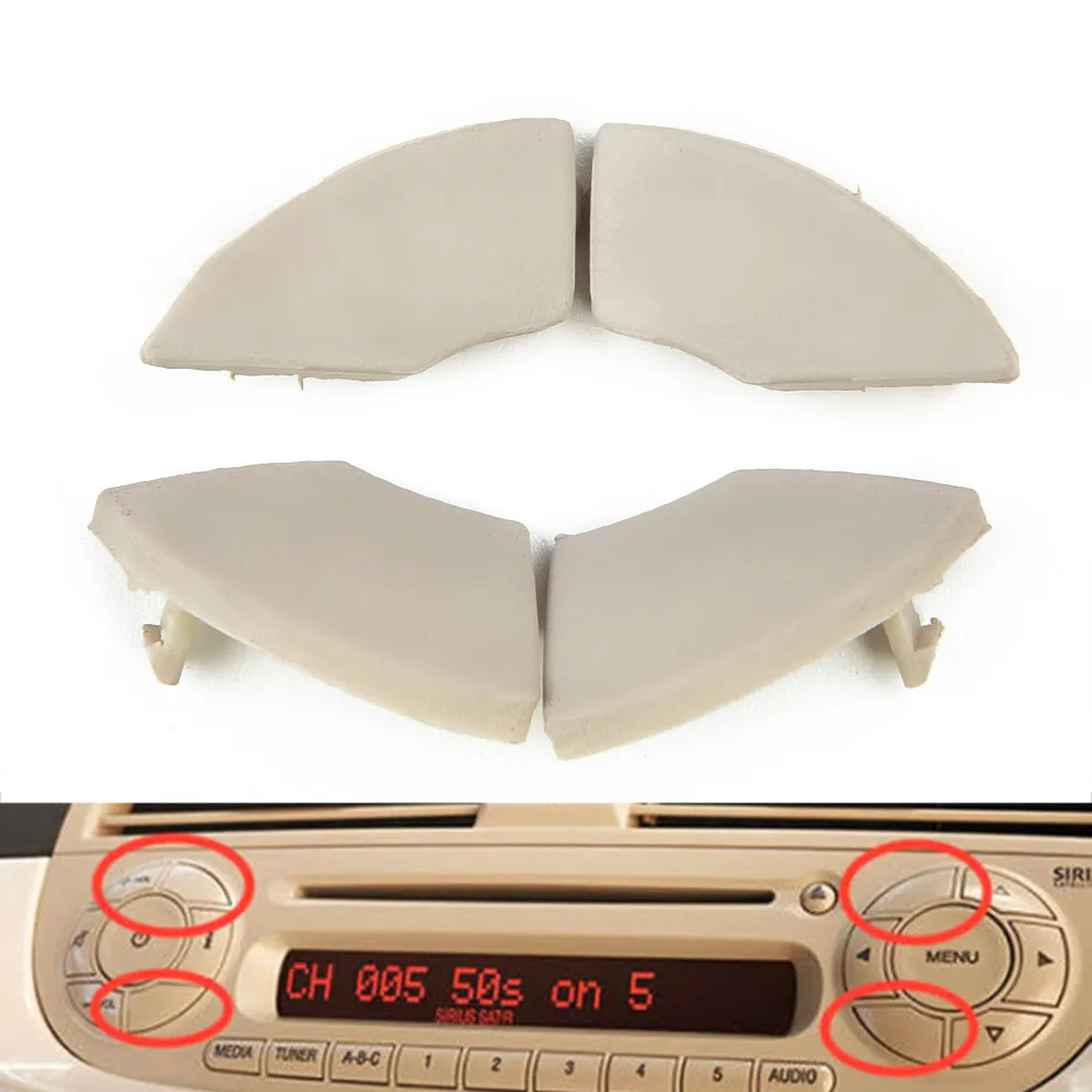 Beige Buttons Trim Cover Set for Fiat 500 Radio and Car Door Handle Cover for - £15.60 GBP