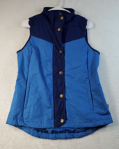 Magellan Vest Womens Size Medium Blue Cotton Sleeveless Pockets Logo Full Zipper - £13.98 GBP