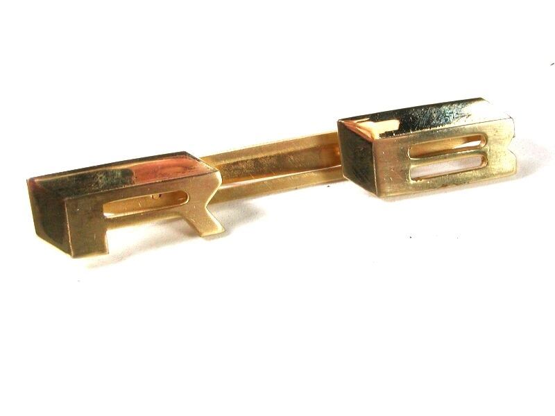 Vintage Huge Goldtone Initials R.B. Tie Clasp By ANSON 42816 - $24.74