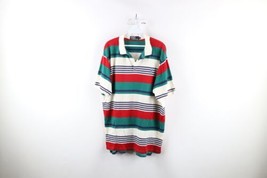 Vintage 90s Ralph Lauren Mens XL Rainbow Striped Collared Polo Shirt Cotton USA - £39.43 GBP