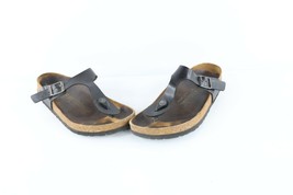 Vintage Birkenstock Womens 7 Distressed Leather Buckle Toe Thong Sandals... - $44.50