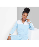 Wild Fable Women&#39;s Track Zip Up Jacket MEDIUM Blue W Pockets New - $37.03 CAD