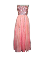 Pink Sequined Strapless Dress Size 6 - £93.89 GBP