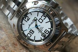 Russian Mechanical Automatic Wrist Watch Vostok Amphibian Diver 100816 - £94.90 GBP