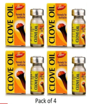 4 pk X Dabur Clove Lavang Laung Oil- Chronic Toothache Ayurvedic Herbal 2ML F/S - £11.00 GBP