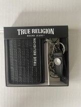 True Religion Vinny TR201022 Trifold Black Genuine Leather Chain Wallet NWT - £31.27 GBP