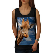 Giraffe Sky Wild Animal Tee Blue Safari Women Tank Top - £10.38 GBP