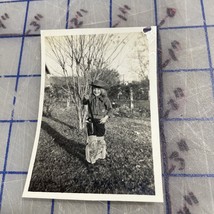 Vintage Photograph Girl In Western Cowboy Costume Outfit - $5.35
