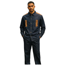 Men's Stacy Adams Two Piece Matching Walking Set Leisure Suit 15072 Indigo Blue image 6