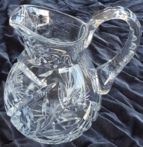 Larger Size Fabulous Crystal Pitcher with Beautiful Design - VGC - WONDERFUL &#39;50 - £47.47 GBP