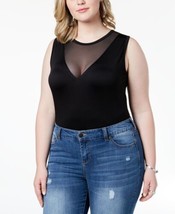 Say What? Womens Intimate Trendy Plus Size Illusion Bodysuit Color Black... - $46.93