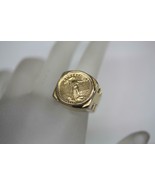 1986 1/10 oz. American Eagle 22K Gold Coin 14K Setting Men&#39;s Pinky Ring ... - £925.90 GBP