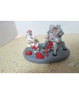 1994 Santa Remembers Ceramic Figurine Santa Claus And Elf on Moon W/Luna... - £17.18 GBP