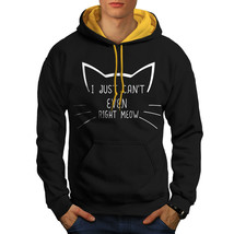 Wellcoda Cat Lover Meow Mens Contrast Hoodie, Funny Saying Casual Jumper - £31.53 GBP