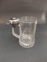 Vintage Glass Beer Stein With Service Bell Man Cave Barware West Germany - £9.88 GBP