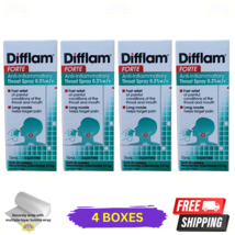 4 X Difflam Forte 15ml Anti-Inflammatory Throat Spray For Fast Pain Relief - £60.59 GBP