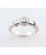 Judith Ripka Sterling Silver CZ Cable Stacking Ring Size 9.75 Great Cond... - $2,939.24 MXN