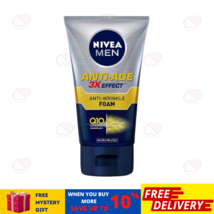 Nivea For Men Anti-Aging 10in1 3D Wrinkle Repair Q10 Facial Cleanser Foam 100 g - £13.62 GBP