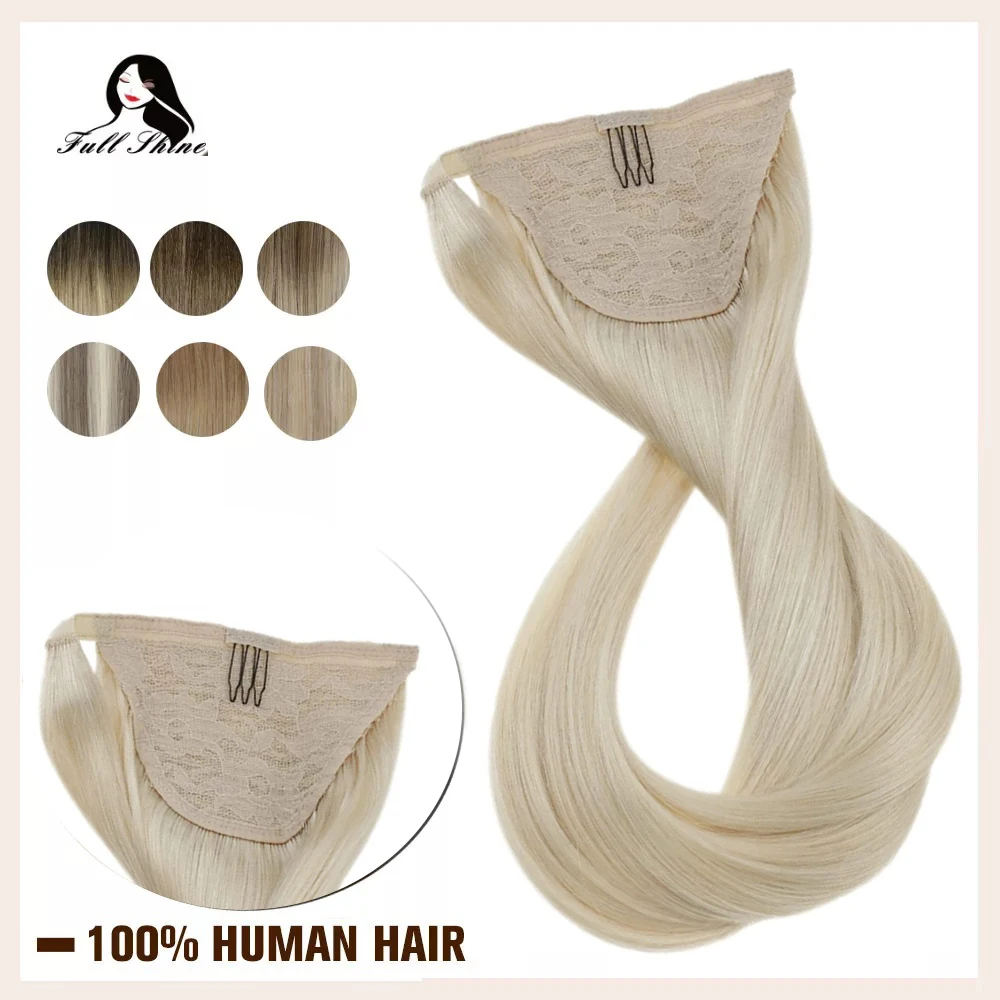 Full Shine Ponytail Human Hair 70g/80g Machine Made Remy Ponytails Extensions - £39.12 GBP+