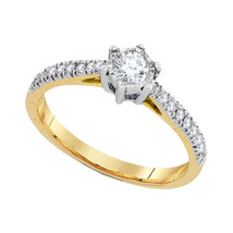 10k Yellow Gold Round Diamond Bridal Wedding Engagement Anniversary Ring 1/3 Ctw - £403.08 GBP