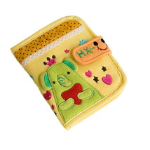 [Green Elephant] Embroidered Applique Fabric Art Wallet Purse / Card Holder (... - £17.37 GBP