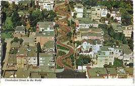 California Postcard San Francisco Lombard Street Crookedest St In The World - $2.96